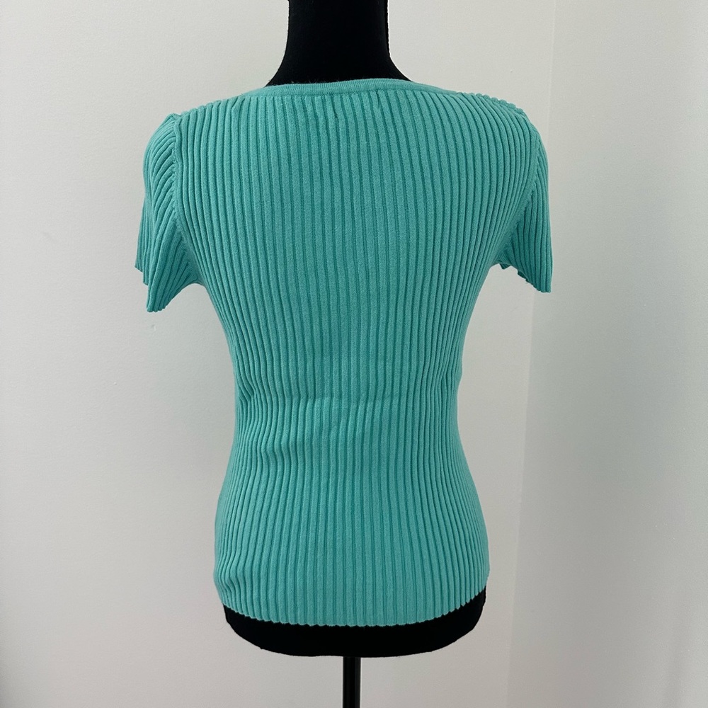 Blue Petite Ribbed Top - Picture 3 of 3